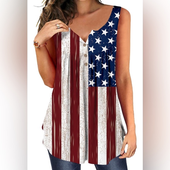 American Flag Tunic / Longer Tank - Picture 1 of 4
